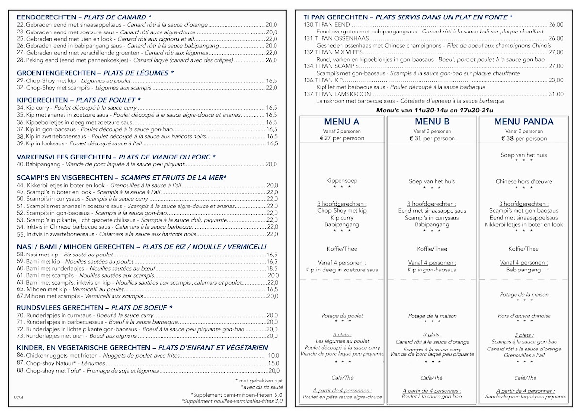 Menu Chinees Specialiteiten Restaurant Panda-1