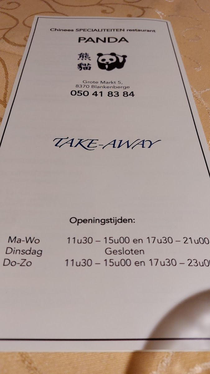 Menu Chinees Specialiteiten Restaurant Panda-7